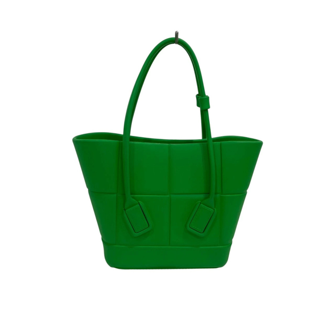 Bottega Veneta green matte Arco Tote dual top handles